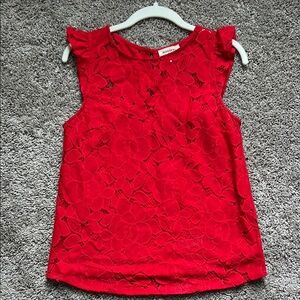 Monteau Red Lace Blouse